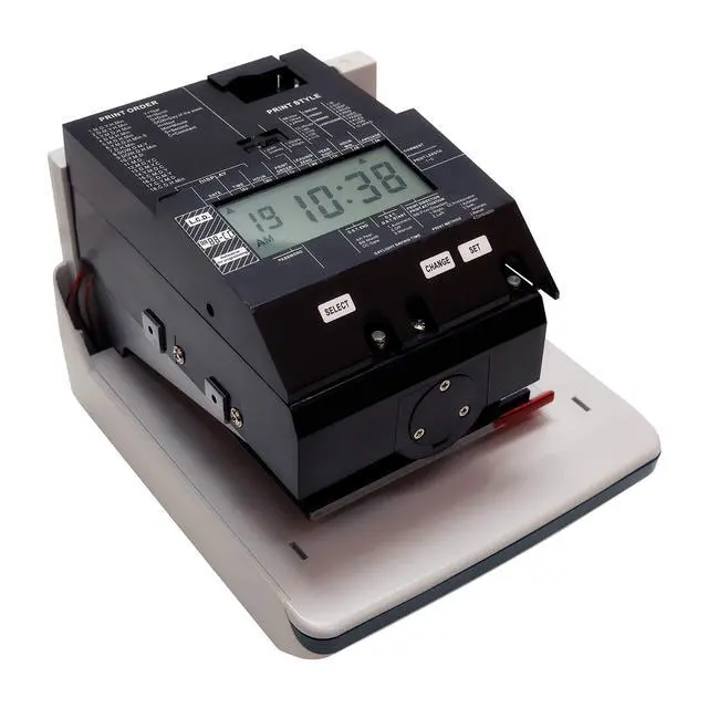 Alt view image 5 of 6 - CR1000 Digital Time Clock and Date Stamp for Small Business: Complete Employee Time Tracking System with 50 Time Cards, Ribbon & Keys