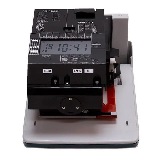 Alt view image 6 of 6 - CR1000 Digital Time Clock and Date Stamp for Small Business: Complete Employee Time Tracking System with 50 Time Cards, Ribbon & Keys