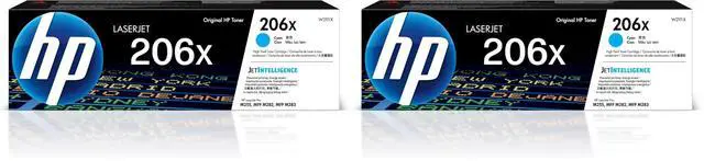 Main image of 206X Cyan High-Yield Toner Cartridge | Works with Color LaserJet Pro M255,MFP M282,M283 Series | W2111X,(Pack of 2)