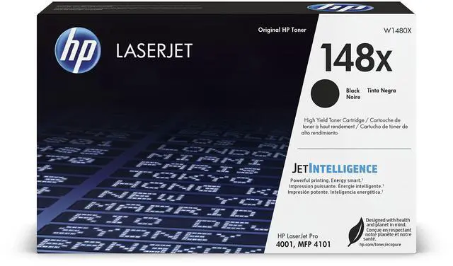 Main image of Original 148X Black LaserJet Toner Cartridge | This Cartridge Works LaserJet Pro 4001, MFP 4101 | W1480X