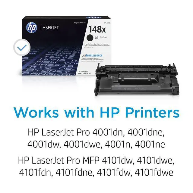 Alt view image 2 of 7 - Original 148X Black LaserJet Toner Cartridge | This Cartridge Works LaserJet Pro 4001, MFP 4101 | W1480X