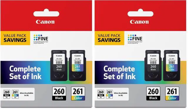 Main image of PG-260 / CLI-261 Genuine Ink Value Pack (2 Cartridges),Compatible with TS5320,TR7020,(Pack of 2)