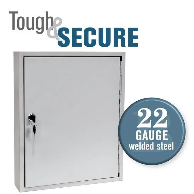 Alt view image 4 of 7 - STEELMASTER 110 Key Cabinet Single Lock Key Box Welded Steel Scratch Resistant with Numbered Write-On Key Tags for Easy Identification 14W x 17H Inches