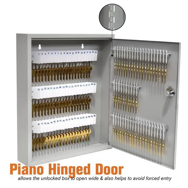 Alt view image 5 of 7 - STEELMASTER 110 Key Cabinet Single Lock Key Box Welded Steel Scratch Resistant with Numbered Write-On Key Tags for Easy Identification 14W x 17H Inches