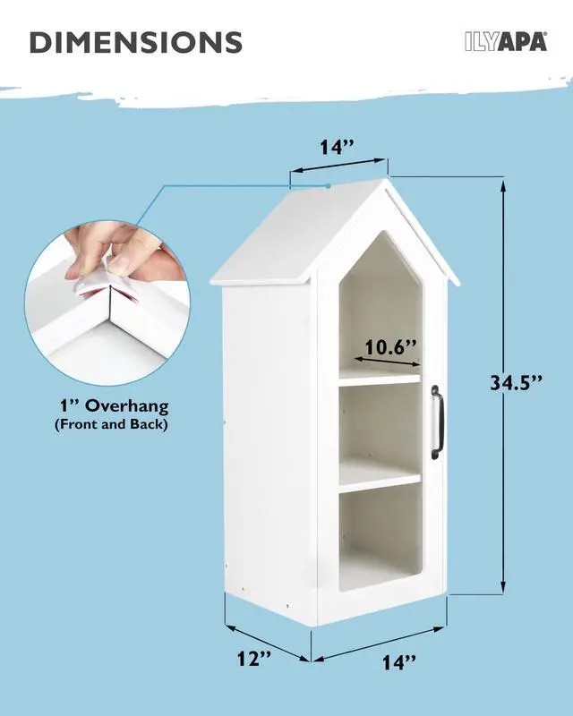Alt view image 2 of 7 - Library Box Outdoor, 14x12x35 White - Little Free Book Exchange Kit | Composite, All Weather Material, HD Construction, For Neighborhood & Community Book Sharing, Library Kit