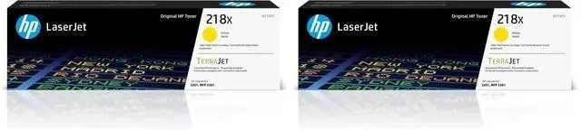Main image of 218X Yellow High-Yield Toner Cartridge | Works with Color LaserJet Pro 3201,MFP 3301 Series | W2182X,(Pack of 2)