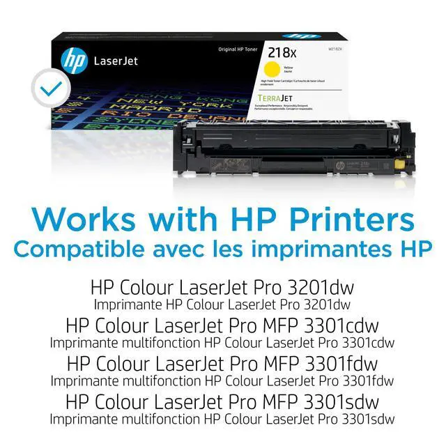 Alt view image 2 of 7 - 218X Yellow High-Yield Toner Cartridge | Works with Color LaserJet Pro 3201,MFP 3301 Series | W2182X,(Pack of 2)