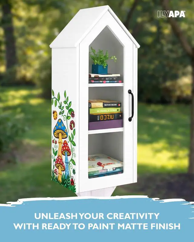 Alt view image 6 of 7 - Library Box Outdoor, 14x12x35 White - Little Free Book Exchange Kit | Composite, All Weather Material, HD Construction, For Neighborhood & Community Book Sharing, Library Kit