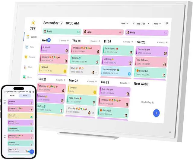 Main image of 15.6-inch Wall Digital Calendar,Smart WiFi Calendar & Chore Chart,Full HD Touchscreen Interactive Display for Family Schedules-Wall/Desk Mountable Planner,Meeting Reminders & Deadline Tracking