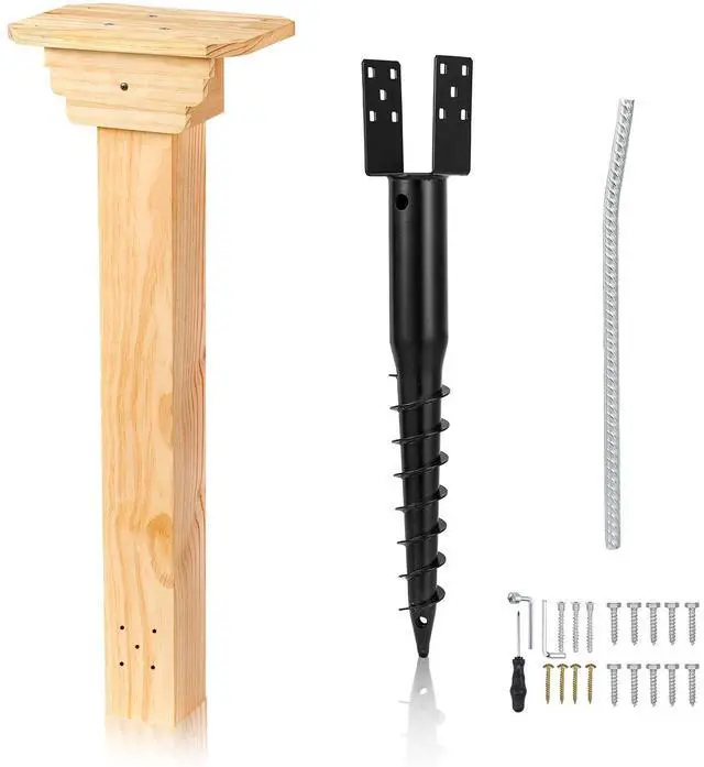 Main image of Little Library Mount, with No-Dig Ground Anchor, 4x4x31.5" Solid Wood Post & Bracket, Waterproof and Easy Installation, Supports All Sizes of Little Libraries for Parks, Schools, Neighborhoods