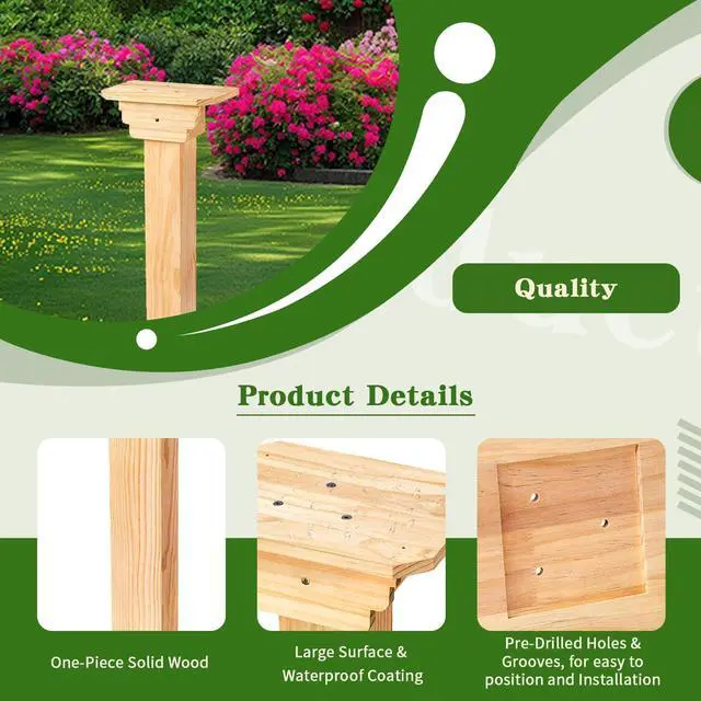 Alt view image 4 of 7 - Little Library Mount, with No-Dig Ground Anchor, 4x4x31.5" Solid Wood Post & Bracket, Waterproof and Easy Installation, Supports All Sizes of Little Libraries for Parks, Schools, Neighborhoods