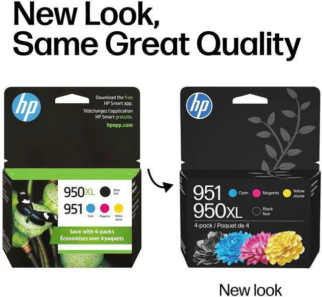 Alt view image 3 of 7 - 950XL Black + 951 Cyan, Magenta, Yellow Ink (Black XL + CMY) | Works OfficeJet 8600 OfficeJet Pro 251dw, 276dw, 8100, 8610, 8615, 8620, 8625, 8630 | C2P01FN