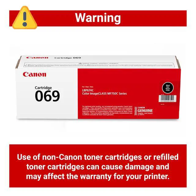 Alt view image 4 of 6 - Genuine 069 Black Toner Cartridge Compatible with MF753Cdw,MF751Cdw,LBP674Cdw,(Pack of 2)