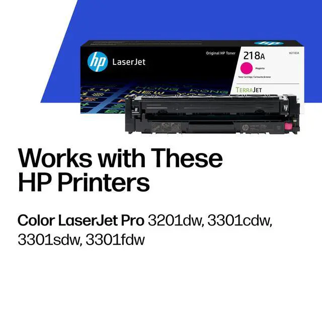 Alt view image 2 of 7 - 218A Magenta Toner Cartridge | Works with Color LaserJet Pro 3201, MFP 3301 Series | W2183A, (Pack of 2)