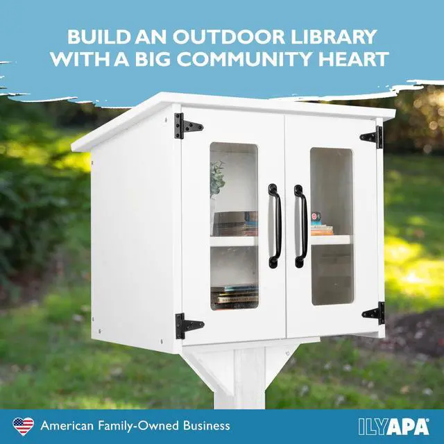 Alt view image 7 of 7 - Library Box Outdoor, 22x14x19 White - Little Free Book Exchange Kit | Composite, All Weather Material, HD Construction, For Neighborhood & Community Book Sharing, Library Kit