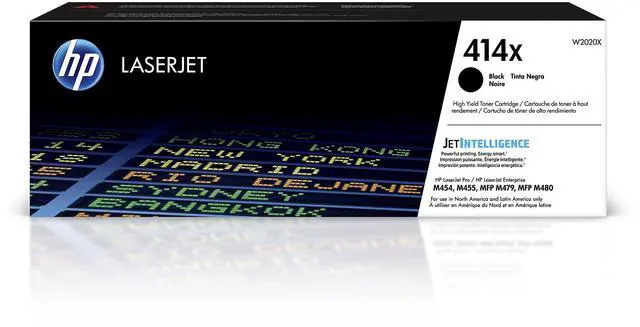 Main image of 414X Black High-Yield Toner Cartridge | Works with Color LaserJet Enterprise M455dn, MFP M480f, Pro M454, MFP M479 Series | W2020X