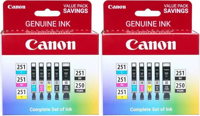 Main image of PGI-250/ CLI-251 5 Color Amazon Pack,(Pack of 2)