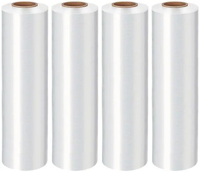 Main image of 18in Stretch Wrap Roll, Heavy Duty 3000ft Shrink Wrap, Pallet Wrap 4 Pack | Industrial Strength, 80 Gauge, Clear Stretch Film, Self-Adhesive Cling, Plastic Wrap for Furniture Wrapping Shipping Moving
