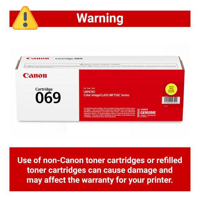 Alt view image 4 of 6 - Genuine 069 Yellow Toner Cartridge Compatible with MF753Cdw, MF751Cdw, LBP674Cdw