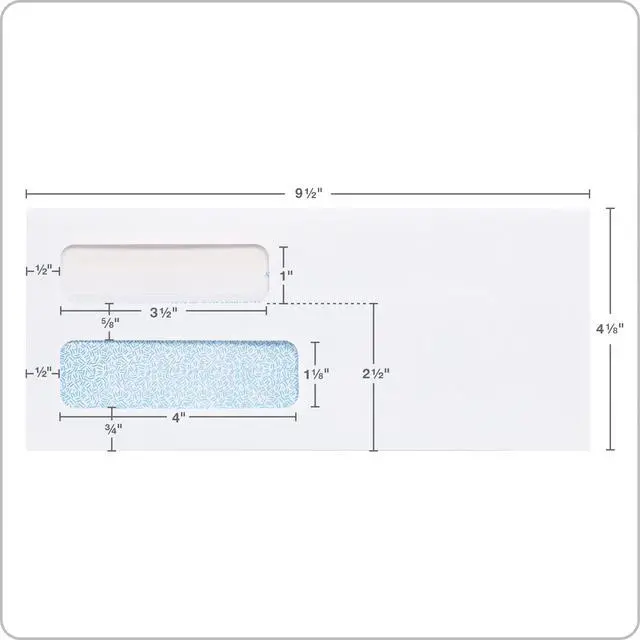 Alt view image 2 of 7 - #10 Double-Window Self-Seal Security Envelopes, For Business Statements, Invoices, 4-1/8" x 9-1/2", White, 24-lb, 500 Per Box (COLO134) (Pack of 5)