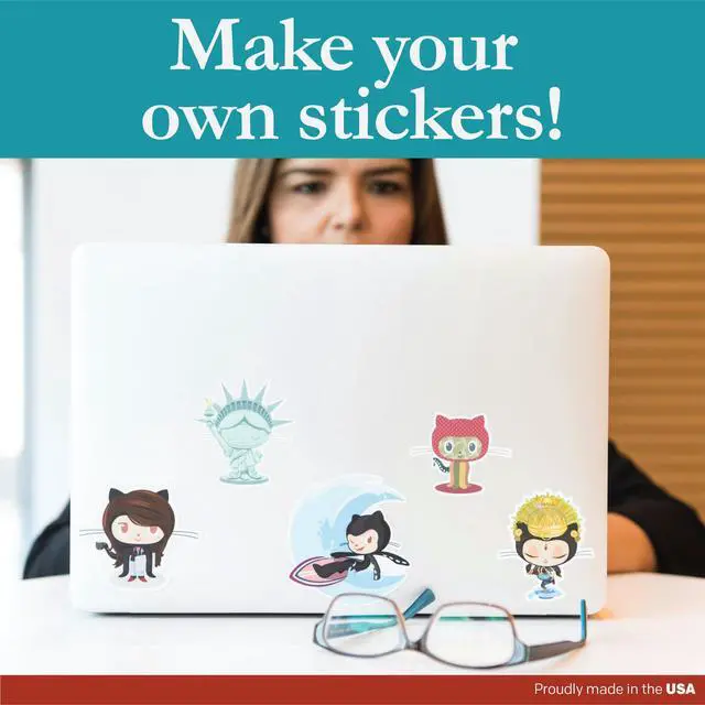 Alt view image 2 of 7 - White Sticker Paper No Back Slit - 8.5" x 11" Laser/Inkjet Compatible 1 per Sheet - 1000 Sheets