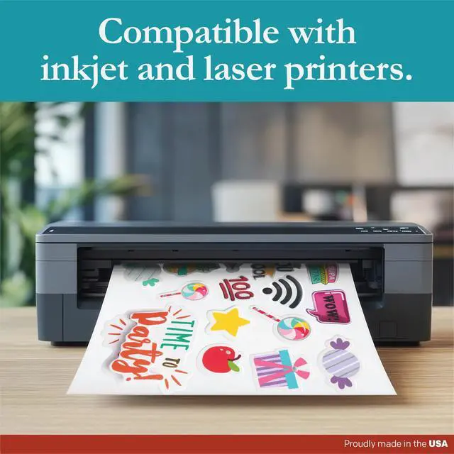Alt view image 3 of 7 - White Sticker Paper No Back Slit - 8.5" x 11" Laser/Inkjet Compatible 1 per Sheet - 1000 Sheets