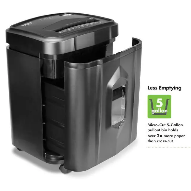 Alt view image 4 of 7 - AU1225MA High-Security 12-Sheet Micro-Cut Paper and CD/Credit Card Shredder/ 5-Gallon Pullout Basket/40 Minutes Run Time