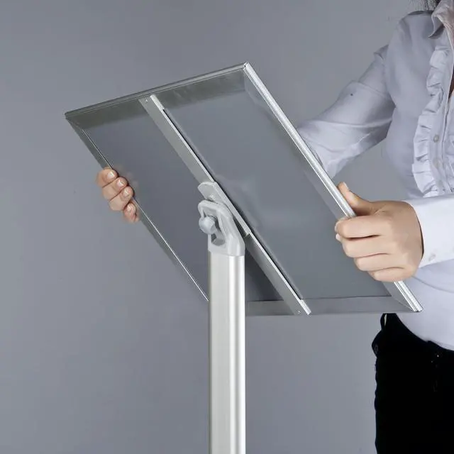 Alt view image 5 of 7 - Advertising Restaurant Aluminum Sign Post, Silver A3 11x17 Inch Poster Size, Mitred Corner, Landscape and Portrait Use, Reusable and Durable Message Board, Free Standing (Silver - 2 Pack)