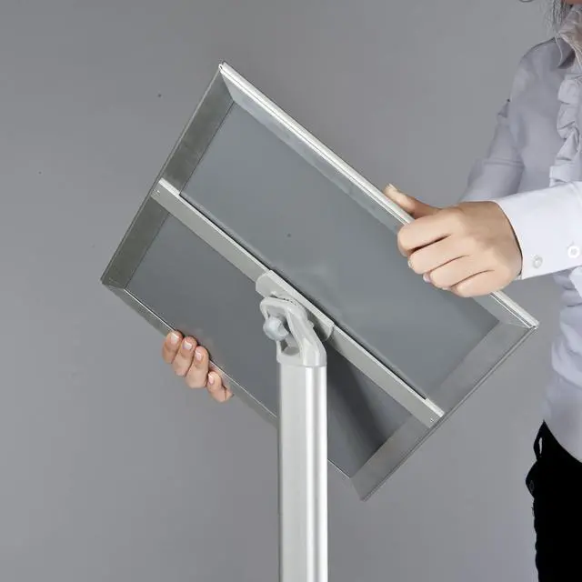 Alt view image 6 of 7 - Advertising Restaurant Aluminum Sign Post, Silver A3 11x17 Inch Poster Size, Mitred Corner, Landscape and Portrait Use, Reusable and Durable Message Board, Free Standing (Silver - 2 Pack)