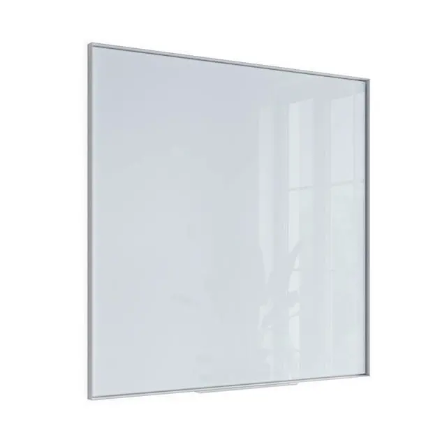 Alt view image 3 of 7 - Glass Non-Magnetic Dry-Erase Board, 36" x 36" Inches, White Frosted Surface, White Aluminum Frame