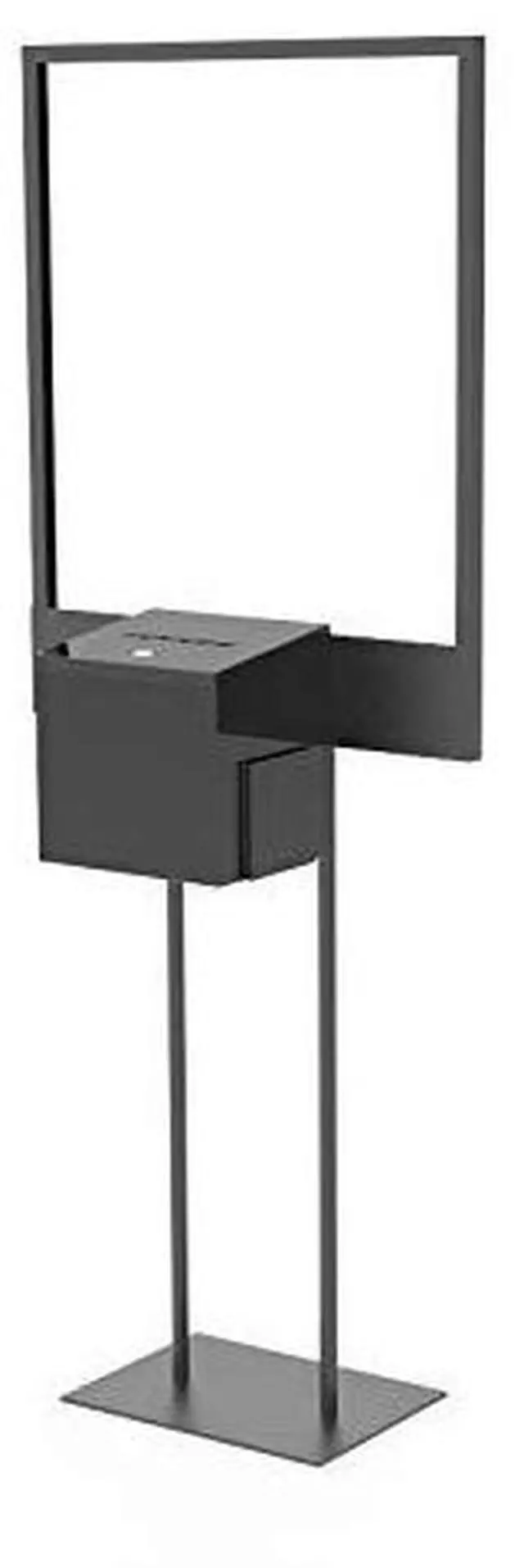 Main image of ® Stand, Bulletin Poster Donation Ballot Collection w/Metal Box 11063+10918-NEW-BLACK