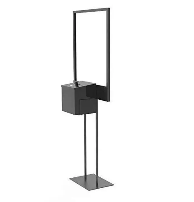 Alt view image 3 of 7 - ® Stand, Bulletin Poster Donation Ballot Collection w/Metal Box 11063+10918-NEW-BLACK