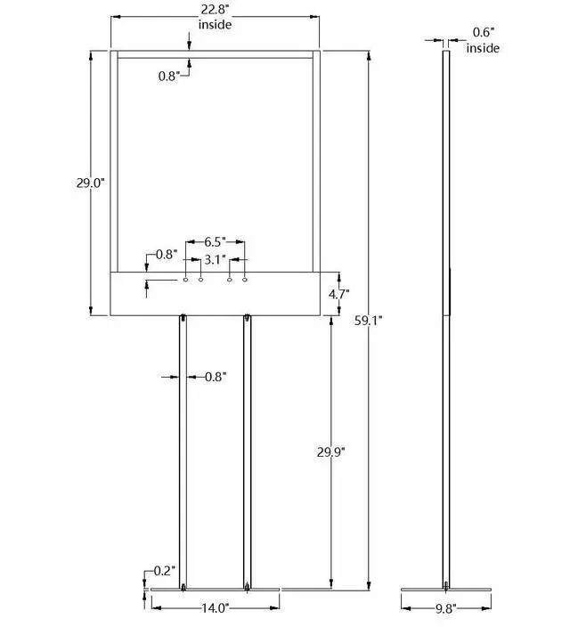 Alt view image 5 of 7 - ® Stand, Bulletin Poster Donation Ballot Collection w/Metal Box 11063+10918-NEW-BLACK