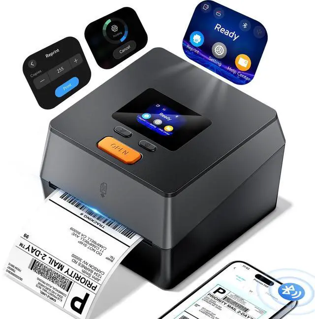 Main image of Shipping Label Printer with Touchable Screen & Built-in Label Bin | 4x6 Bluetooth Thermal Label Printer, D420D Thermal Printers for Small Business, Compatible with USPS, Tiktok