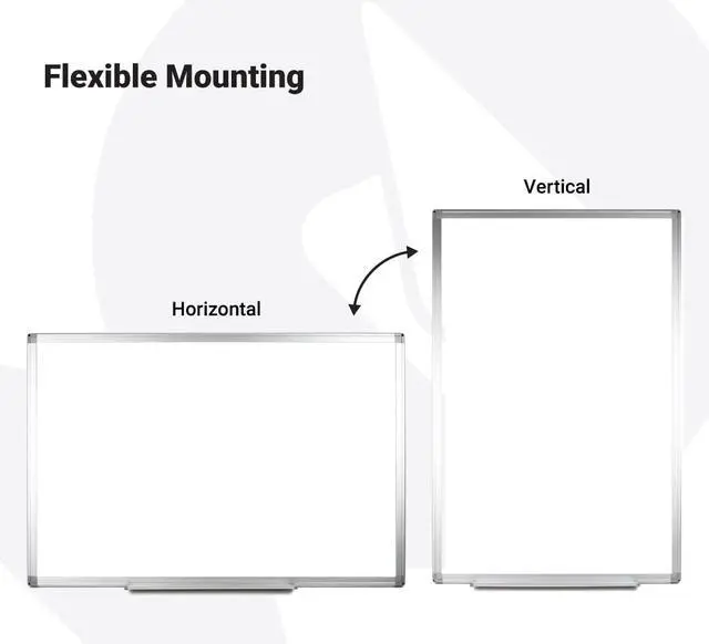 Alt view image 2 of 6 - Magnetic Blank Dry Erase Whiteboard Wall Mounted with Aluminum Frame & Marker Tray Easy Erase for Notes, Diagrams, & Sharing Information (48" x 36")