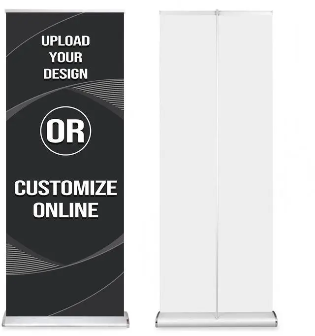 Main image of Custom Retractable Banners and Signs Customize Retractable Banner Stand for Business Trade Show Display Advertising Stand Aluminum Alloy Water Drop Base 33 x 81 inch
