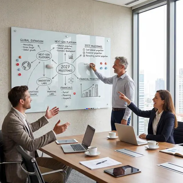 Alt view image 7 of 7 - Magnetic Glass Dry Erase Board - 60'' x 36'' Whiteboard White Writing Board Nano-Coated Tempered Glass Marker for Wall Office School and Home