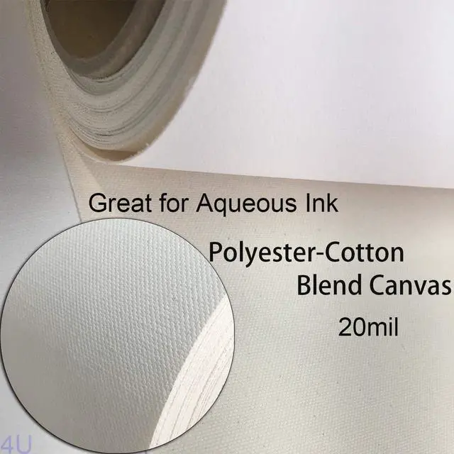 Alt view image 3 of 7 - Digital Inkjet Printable Canvas 44"x40ft. Roll Waterproof Matte Polyester-Cotton Canvas