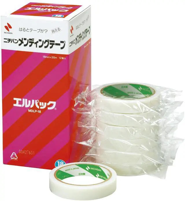 Main image of Nichiban MDLP-18 Mending Tape Large Roll, El Pack, 0.7 inches (18 mm) x 98.4 ft (30 m), 12 Rolls