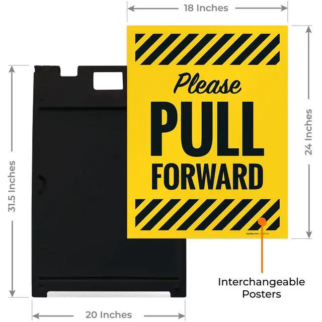 Alt view image 3 of 7 - Please Pull Forward Sidewalk Sign Kit, | 24x36 Inches Replacement Panels 2-Pack Corrugated Plastic USA Made