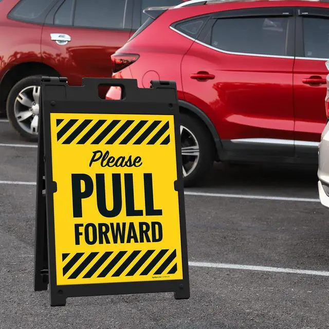 Alt view image 2 of 7 - Please Pull Forward Sidewalk Sign Kit, | 24x36 Inches Replacement Panels 2-Pack Corrugated Plastic USA Made