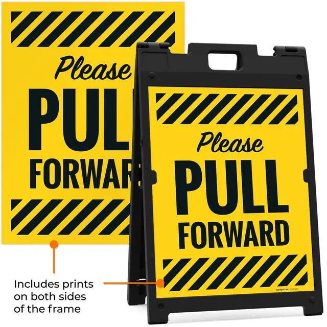 Alt view image 5 of 7 - Please Pull Forward Sidewalk Sign Kit, | 24x36 Inches Replacement Panels 2-Pack Corrugated Plastic USA Made