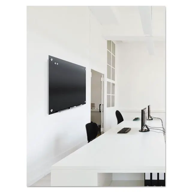 Alt view image 2 of 7 - Magnetic Dry Erase Board, 48" x 36" Glass Whiteboard for Wall, Infinity, Black (G4836B)