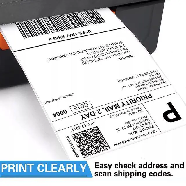 Alt view image 4 of 7 - Fanfold 4x6 Direct Thermal Shipping Labels - White Mailing Postage Paper for Thermal Printer - Permanent Adhesive, Perforated, 8 Stacks, 8000 Labels