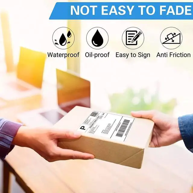 Alt view image 5 of 7 - Fanfold 4x6 Direct Thermal Shipping Labels - White Mailing Postage Paper for Thermal Printer - Permanent Adhesive, Perforated, 8 Stacks, 8000 Labels