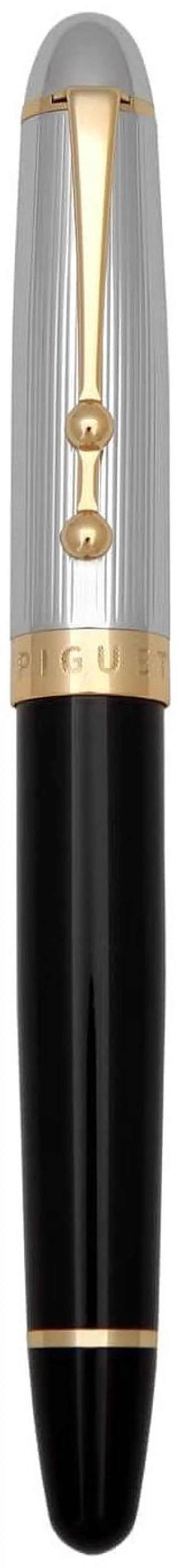 Alt view image 2 of 5 - Piguet Genève Luxury and Ergonomic Fountain & Rollerball Pen Sigma Series Medium Nib, Gold Trim, Blue Ink Gift Boxed with Universal Refill and Converter (Rollerball Pen, Deluxe)