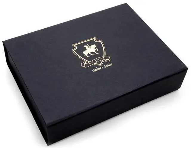 Alt view image 5 of 5 - Piguet Genève Luxury and Ergonomic Fountain & Rollerball Pen Sigma Series Medium Nib, Gold Trim, Blue Ink Gift Boxed with Universal Refill and Converter (Rollerball Pen, Deluxe)