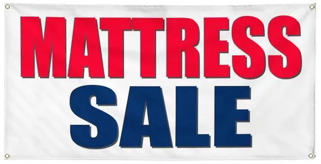 Main image of Vinyl Banner Multiple Sizes Mattress Sale Business A Business Outdoor Weatherproof Industrial Yard Signs White 10 Grommets 60x144Inches