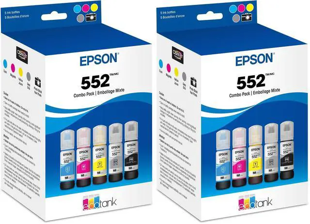 Main image of 552 EcoTank Ink Ultra-high Capacity Bottle Five Color Combo Pack (T552920-S) Works with ET-8500,8550,(Pack of 2)