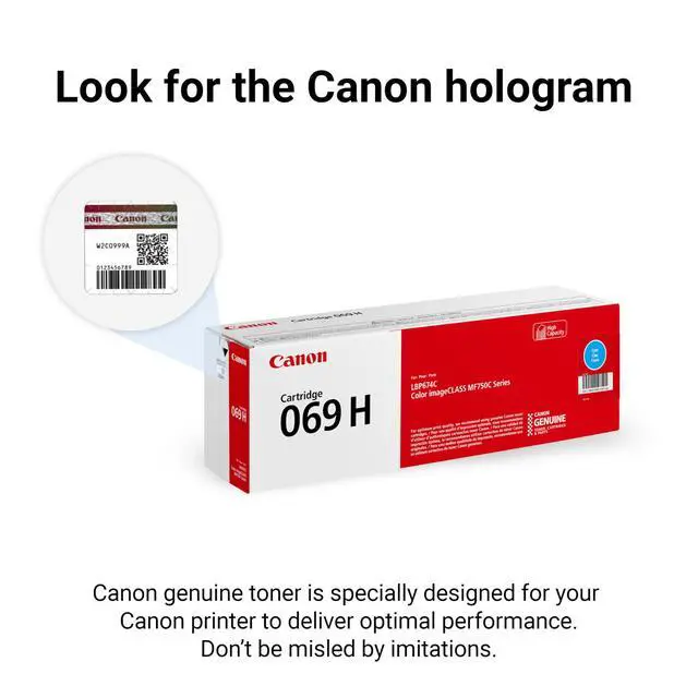 Alt view image 5 of 6 - Genuine 069 Cyan Toner Cartridge High Capacity Compatible with MF753Cdw, MF751Cdw, LBP674Cdw